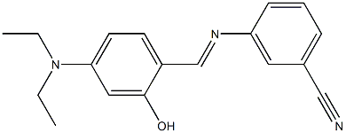 3-({(E)-[4-(diethylamino)-2-hydroxyphenyl]methylidene}amino)benzonitrile Struktur