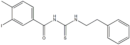 N-(3-iodo-4-methylbenzoyl)-N'-phenethylthiourea Struktur