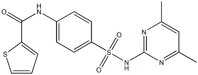 N-(4-{[(4,6-dimethyl-2-pyrimidinyl)amino]sulfonyl}phenyl)-2-thiophenecarboxamide Struktur