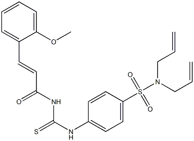 N,N-diallyl-4-[({[(E)-3-(2-methoxyphenyl)-2-propenoyl]amino}carbothioyl)amino]benzenesulfonamide Struktur