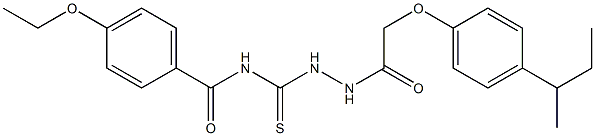 N-[(2-{2-[4-(sec-butyl)phenoxy]acetyl}hydrazino)carbothioyl]-4-ethoxybenzamide Struktur