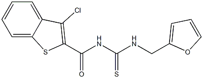 N-[(3-chloro-1-benzothiophen-2-yl)carbonyl]-N'-(2-furylmethyl)thiourea Struktur