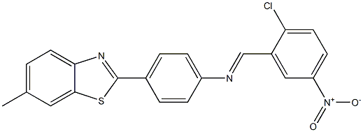 N-[(E)-(2-chloro-5-nitrophenyl)methylidene]-N-[4-(6-methyl-1,3-benzothiazol-2-yl)phenyl]amine Struktur