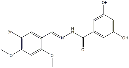 N'-[(E)-(5-bromo-2,4-dimethoxyphenyl)methylidene]-3,5-dihydroxybenzohydrazide Struktur