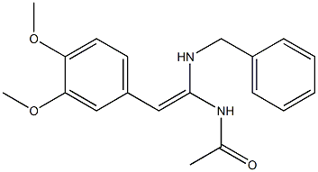 N-[(E)-1-(benzylamino)-2-(3,4-dimethoxyphenyl)ethenyl]acetamide Struktur