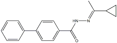 N'-[(E)-1-cyclopropylethylidene][1,1'-biphenyl]-4-carbohydrazide Struktur