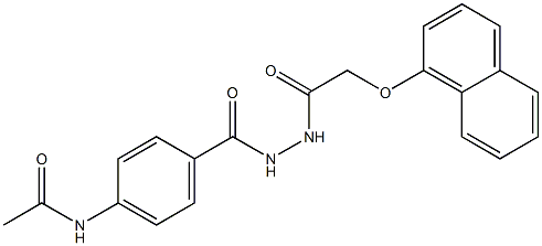 N-[4-({2-[2-(1-naphthyloxy)acetyl]hydrazino}carbonyl)phenyl]acetamide Struktur