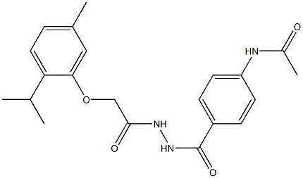 N-[4-({2-[2-(2-isopropyl-5-methylphenoxy)acetyl]hydrazino}carbonyl)phenyl]acetamide Struktur