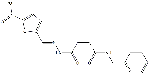 N-benzyl-4-{2-[(E)-(5-nitro-2-furyl)methylidene]hydrazino}-4-oxobutanamide Struktur