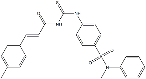 N-methyl-4-[({[(E)-3-(4-methylphenyl)-2-propenoyl]amino}carbothioyl)amino]-N-phenylbenzenesulfonamide Struktur