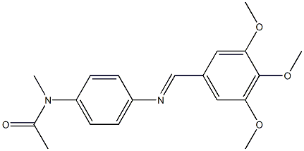 N-methyl-N-(4-{[(E)-(3,4,5-trimethoxyphenyl)methylidene]amino}phenyl)acetamide Struktur