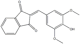 2-[(4-hydroxy-3,5-dimethoxyphenyl)methylene]-1H-indene-1,3(2H)-dione Struktur