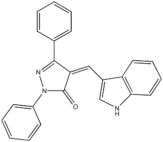 4-[(Z)-1H-indol-3-ylmethylidene]-1,3-diphenyl-1H-pyrazol-5-one Struktur