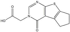 (4-Oxo-6,7-dihydro-4H,5H-cyclopenta[4,5]thieno-[2,3-d]pyrimidin-3-yl)-acetic acid ,97% Struktur