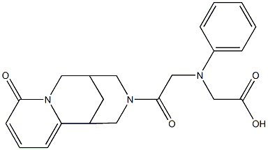 [[2-oxo-2-(6-oxo-7,11-diazatricyclo[7.3.1.0~2,7~]trideca-2,4-dien-11-yl)ethyl](phenyl)amino]acetic acid Struktur