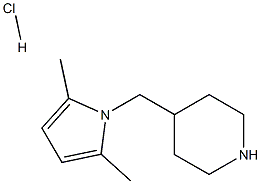 4-[(2,5-dimethyl-1H-pyrrol-1-yl)methyl]piperidine hydrochloride Struktur