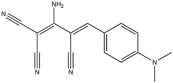 2-Amino-4-[p-(dimethylamino)phenyl]-1,3-butadiene-1,1,3-tricarbonitrile Struktur