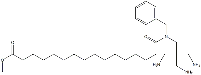 16-[N-[3-Amino-2,2-bis(aminomethyl)propyl]benzylamino]-16-oxohexadecanoic acid methyl ester Struktur