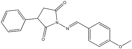 N-(p-Methoxybenzylideneamino)-2-phenylsuccinimide Struktur