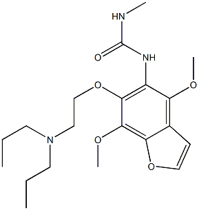 1-[4,7-Dimethoxy-6-[2-(dipropylamino)ethoxy]benzofuran-5-yl]-3-methylurea Struktur