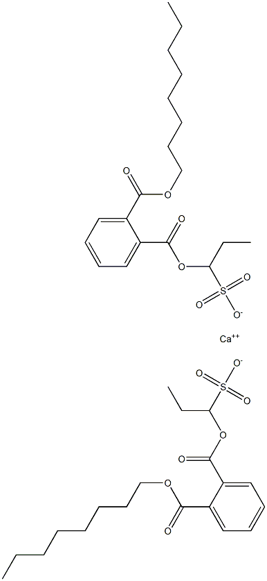 Bis[1-[(2-octyloxycarbonylphenyl)carbonyloxy]propane-1-sulfonic acid]calcium salt Struktur