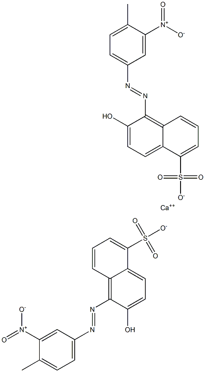 Bis[1-[(4-methyl-3-nitrophenyl)azo]-2-hydroxy-5-naphthalenesulfonic acid]calcium salt Struktur