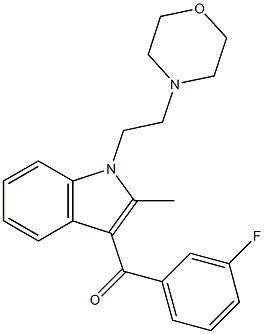 3-(3-Fluorobenzoyl)-2-methyl-1-[2-morpholinoethyl]-1H-indole Struktur