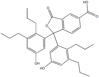 1,3-Dihydro-1,1-bis(5-hydroxy-2,3-dipropylphenyl)-3-oxoisobenzofuran-5-carboxylic acid Struktur