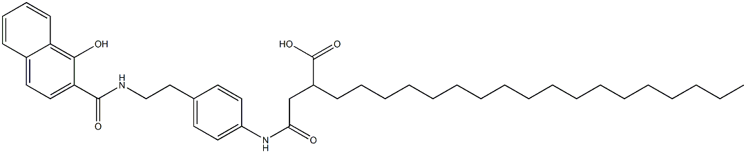 1-Hydroxy-N-[2-[4-(3-carboxy-1-oxohenicosylamino)phenyl]ethyl]-2-naphthamide Struktur