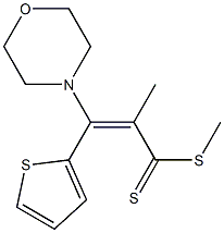 3-(Morpholin-4-yl)-3-(2-thienyl)-2-methylpropenedithioic acid methyl ester Struktur