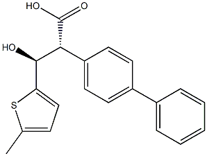 (2R,3S)-2-(4-Phenylphenyl)-3-hydroxy-3-(5-methyl-2-thienyl)propionic acid Struktur