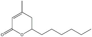 6-Hexyl-4-methyl-5,6-dihydro-2H-pyran-2-one Struktur