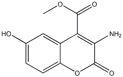 3-Amino-6-hydroxy-2-oxo-2H-1-benzopyran-4-carboxylic acid methyl ester Struktur