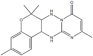 6a,7,12,12a-Tetrahydro-3,6,6,10-tetramethyl-6H,8H-7,7a,11,12-tetraaza-5-oxabenzo[a]anthracen-8-one Struktur