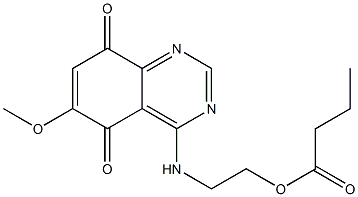 4-(2-Butyryloxyethylamino)-6-methoxyquinazoline-5,8-dione Struktur