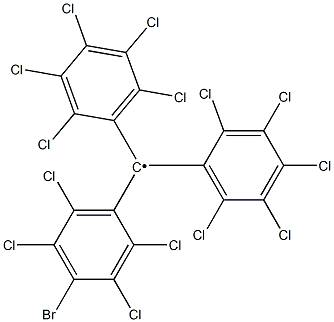 Bis(pentachlorophenyl)(4-bromo-2,3,5,6-tetrachlorophenyl)methyl radical Struktur