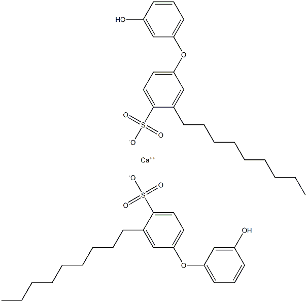 Bis(3'-hydroxy-3-nonyl[oxybisbenzene]-4-sulfonic acid)calcium salt Struktur