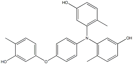 N,N-Bis(3-hydroxy-6-methylphenyl)-4-(3-hydroxy-4-methylphenoxy)benzenamine Struktur