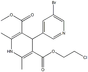 4-(5-Bromopyridin-3-yl)-1,4-dihydro-2,6-dimethylpyridine-3,5-dicarboxylic acid 3-methyl 5-(2-chloroethyl) ester Struktur