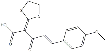 2-(1,3-Dithiolan-2-ylidene)-3-oxo-5-(4-methoxyphenyl)-4-pentenoic acid Struktur