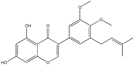 3-[3,4-Dimethoxy-5-(3-methyl-2-butenyl)phenyl]-5,7-dihydroxy-4H-1-benzopyran-4-one Struktur