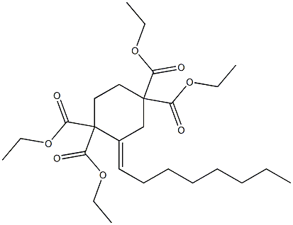 3-Octylidene-cyclohexane-1,1,4,4-tetracarboxylic acid tetraethyl ester Struktur