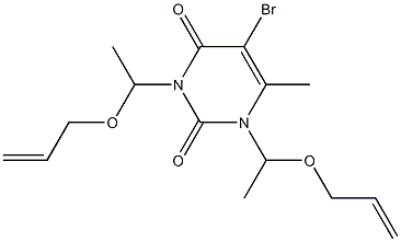 1,3-Bis[1-(2-propenyloxy)ethyl]-5-bromo-6-methyluracil Struktur