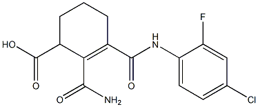 N-[2-Fluoro-4-chlorophenyl]-3,4,5,6-tetrahydrophthalamidic acid Struktur