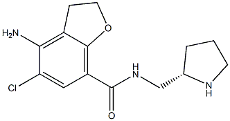 (+)-4-Amino-5-chloro-N-[[(2S)-2-pyrrolidinyl]methyl]-2,3-dihydrobenzofuran-7-carboxamide Struktur