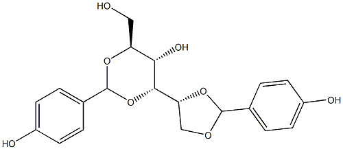 1-O,2-O:3-O,5-O-Bis(4-hydroxybenzylidene)-L-glucitol Struktur