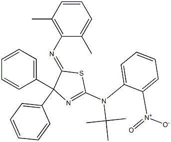 2-[tert-Butyl(2-nitrophenyl)amino]-5-(2,6-dimethylphenylimino)-4,4-diphenyl-2-thiazoline Struktur