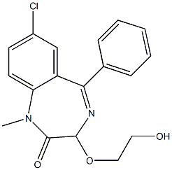 1,3-Dihydro-7-chloro-3-(2-hydroxyethoxy)-1-methyl-5-phenyl-2H-1,4-benzodiazepin-2-one Struktur