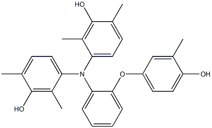 N,N-Bis(3-hydroxy-2,4-dimethylphenyl)-2-(4-hydroxy-3-methylphenoxy)benzenamine Struktur