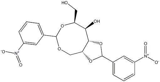 2-O,6-O:4-O,5-O-Bis(3-nitrobenzylidene)-D-glucitol Struktur